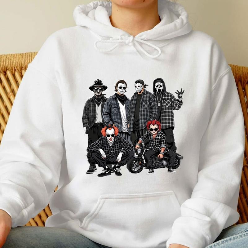 Halloween Horror Characters Shirt, Halloween Graphic Tee Shirt style 02 Hoodie, Sweatshirt | UrbanDripWear.com