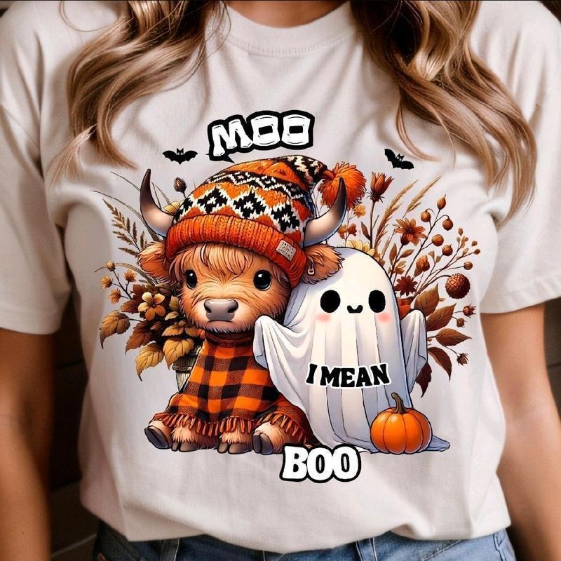 Halloween Mystery  Haunted Fun,  Casual Womenswear Everyday Graphics Comfortable Unisex halloween trendy Cute Tshirt...