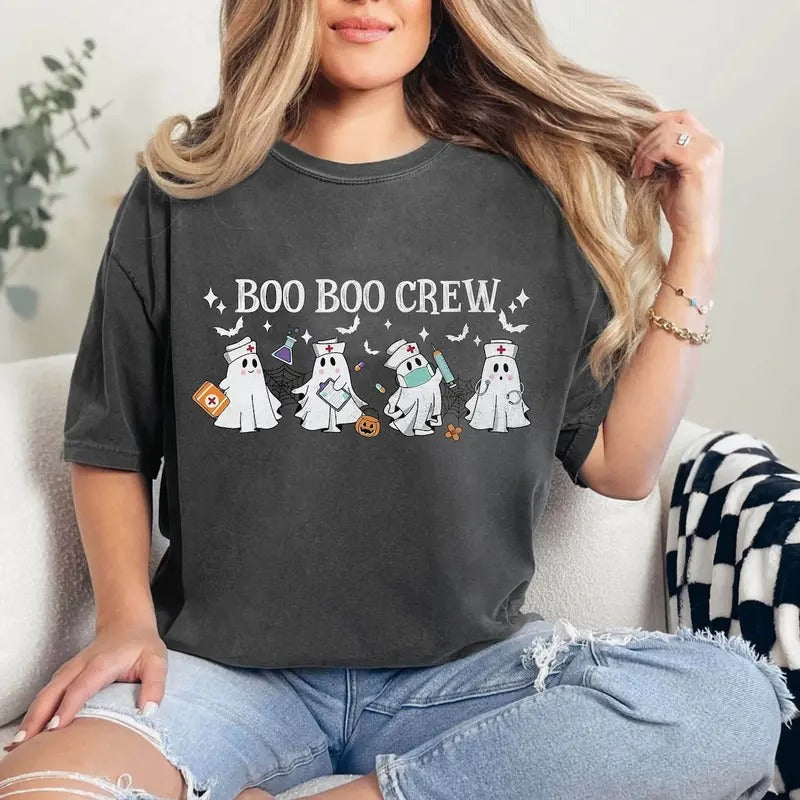 Halloween Nurse Shirt, Boo Boo Crew Shirt, Halloween Nursing Shirt, Funny Halloween T-Shirt, Cute Nurse Sweater, Ghost...