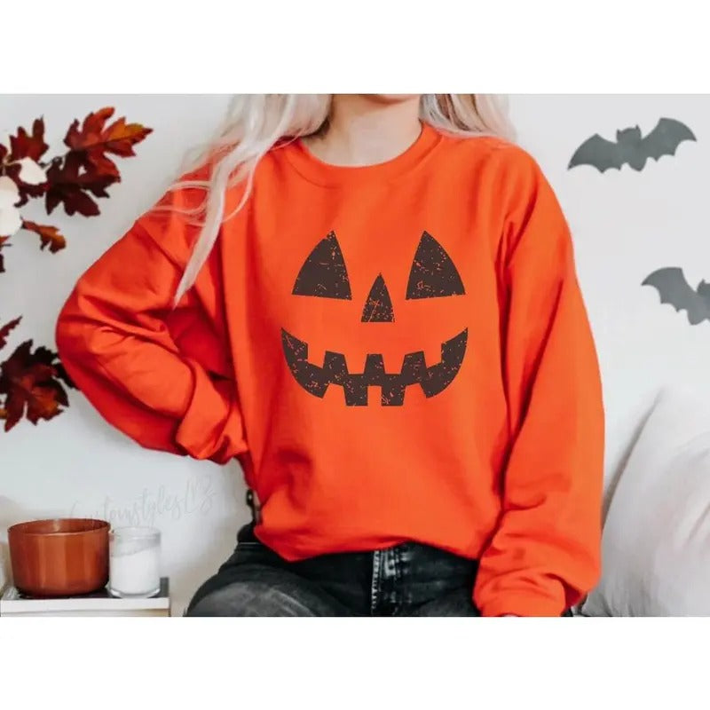 Halloween Pumpkin Sweatshirts, Pumpkin Face Sweatshirt, Jack O' Lantern Sweatshirt, Halloween sweatshirt T-Shirts, Hoodie