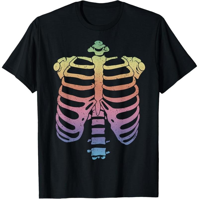 Halloween Skeleton Rib Cage T-Shirt Zombie Costume Tee Shirt T-Shirt made in usa Hoodie, Sweatshirt | UrbanDripWear.com