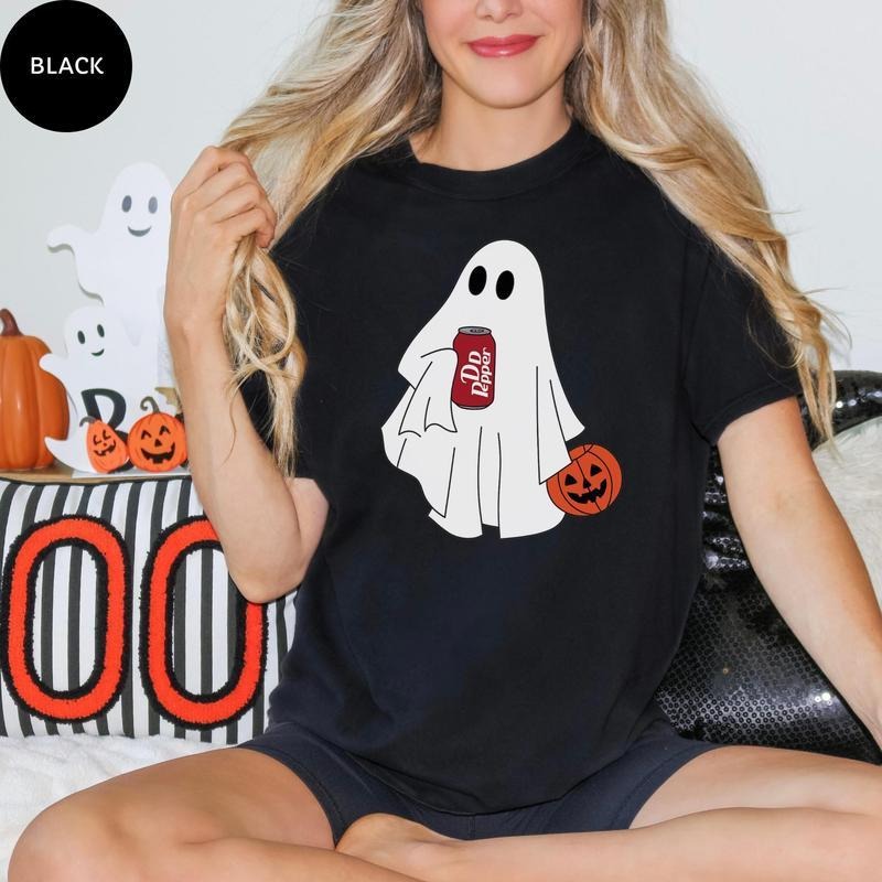 Halloween Soda Ghost Sweatshirt, Funny Dr Pepper Ghost Shirt, Coke Parody Halloween Crewneck, Cute Spooky Soda Shirt,...