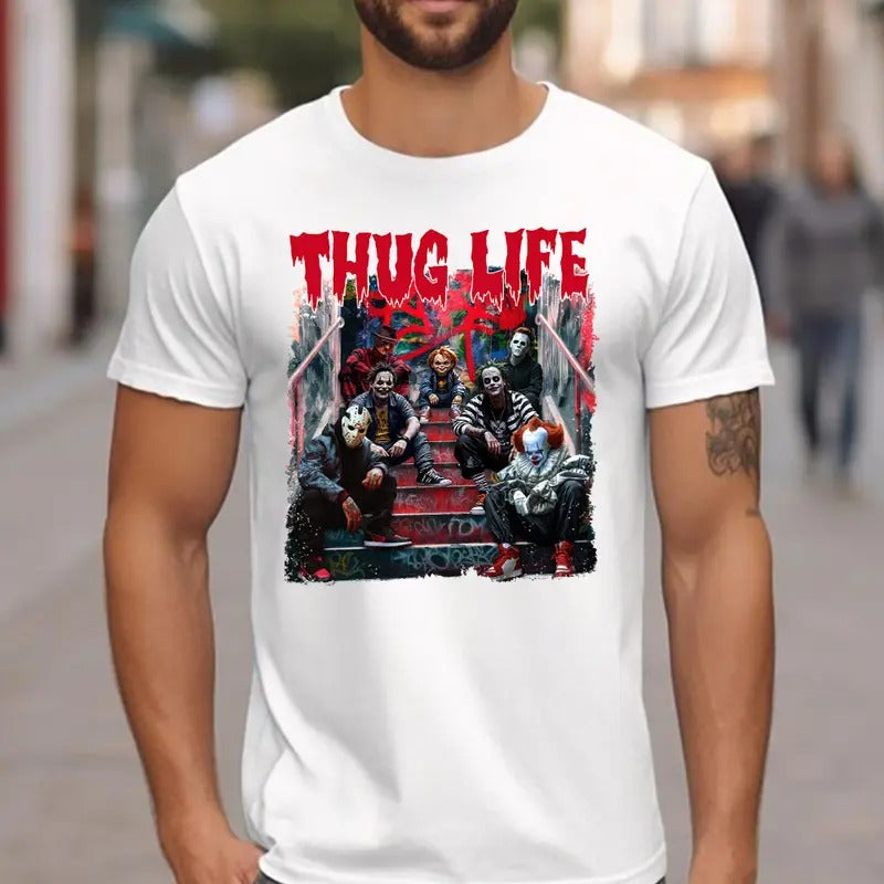 Halloween THUGLIFE Shirt, Halloween Horror Characters Shirt Hoodie, Sweatshirt | UrbanDripWear.com