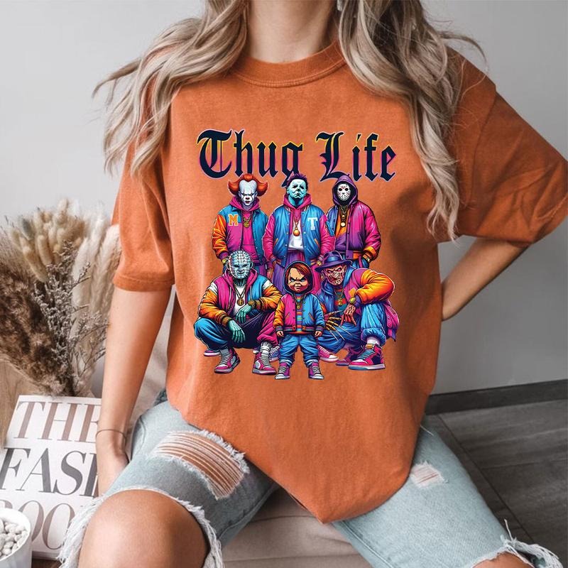 Halloween THUGLIFE Shirt, Halloween Horror Characters Shirt, Halloween Graphic Tee Shirt style 02 Hoodie, Sweatshirt
