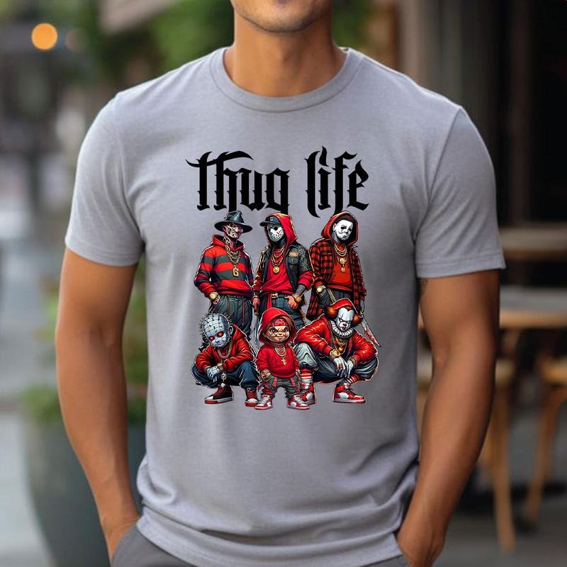 Halloween THUGLIFE Shirt, Horror Characters Shirt, Halloween Graphic Tee style 04 Hoodie, Sweatshirt | UrbanDripWear.com