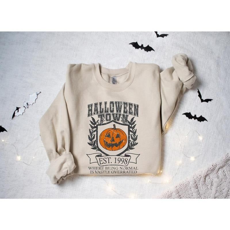Halloween Town Est 1998 Sweatshirt, Fall Sweatshirt, Pumpkin Shirt, Womens Halloween Sweatshirt Hoodie | UrbanDripWear.com