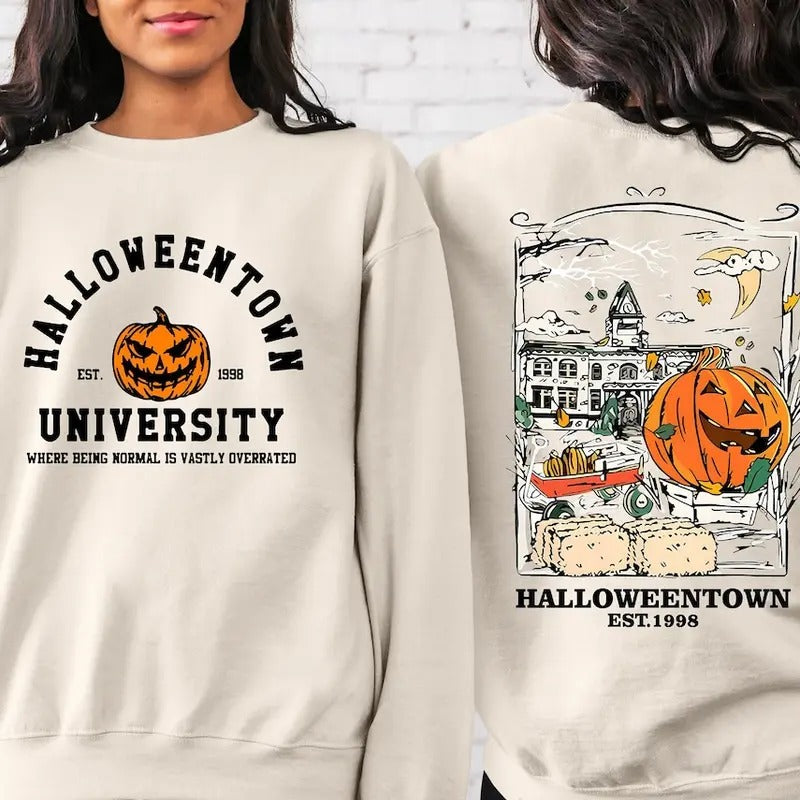 Halloweentown Est 1998 Back and Front Sweatshirt T-Shirts, Hoodie | UrbanDripWear.com