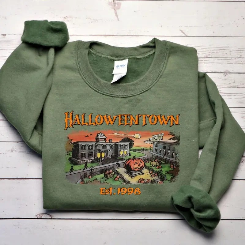 Halloweentown Est 1998 Sweatshirt, Retro Halloweentown Sweatshirt, Fall Sweatshirt, Halloween Sweatshirt T-Shirts, Hoodie