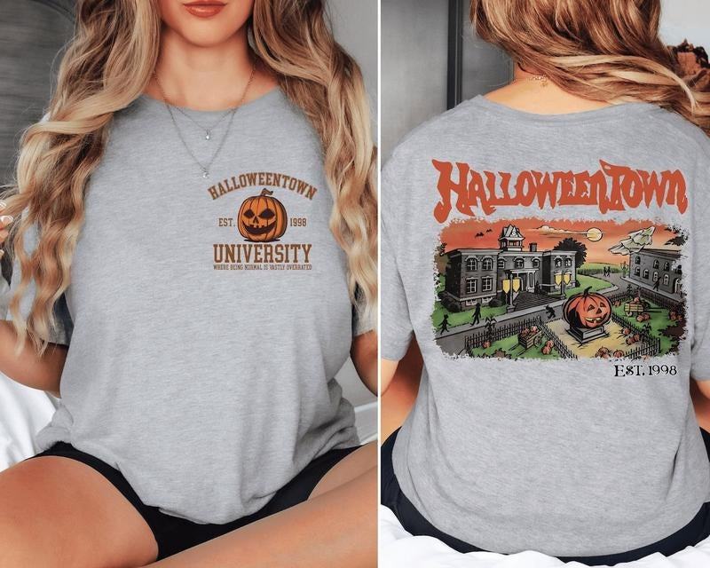 Halloweentown University Halloween Fall Shirt, Halloweentown Est 1998 Back and Front Sweatshirtstyle{n002}2 Hoodie,...