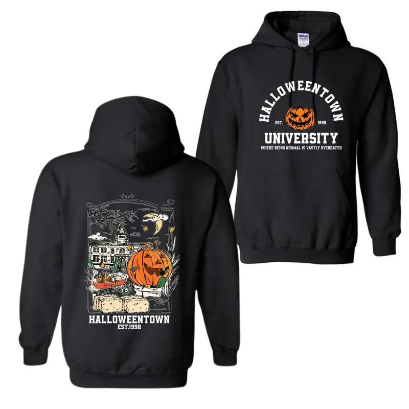 Halloweentown University Hoodie, Halloween Town Est 1998 Pumpkin Shirt, Unisex Hoodie Classic, Graphic Tees For Women And...