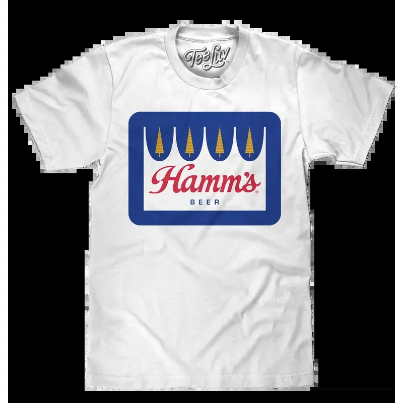 Hamm's Crown Color Logo T-Shirt - White Hoodie, Sweatshirt | UrbanDripWear.com