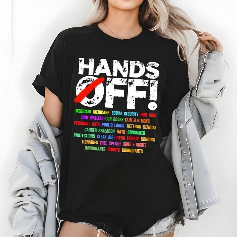Hands Off Protest Shirt, Trendy Political Hands Off Protest Sweatshirt and Hoodie | UrbanDripWear.com