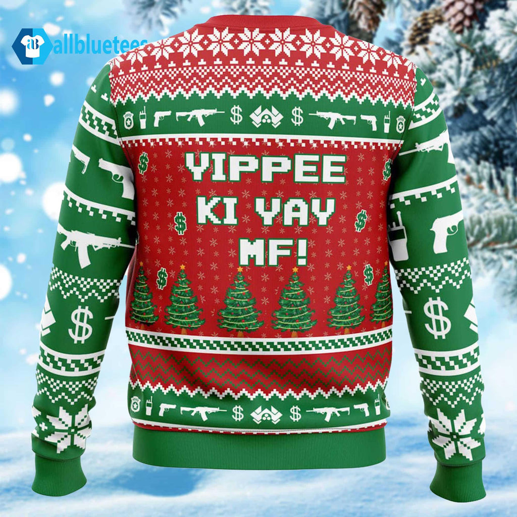 Hans Gruber Fall Nakatomi Plaza Die Hard Ugly Christmas Sweater