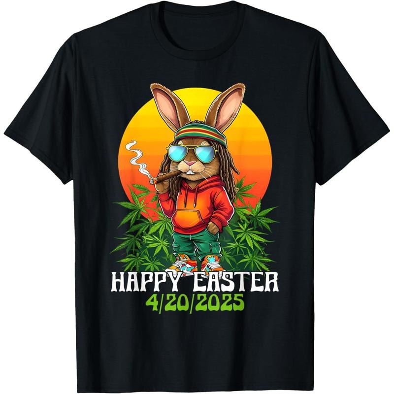 Happy 420 Easter Bunny Smoking Weed Funny Men Women T-Shirt Hoodie, Sweatshirt | UrbanDripWear.com