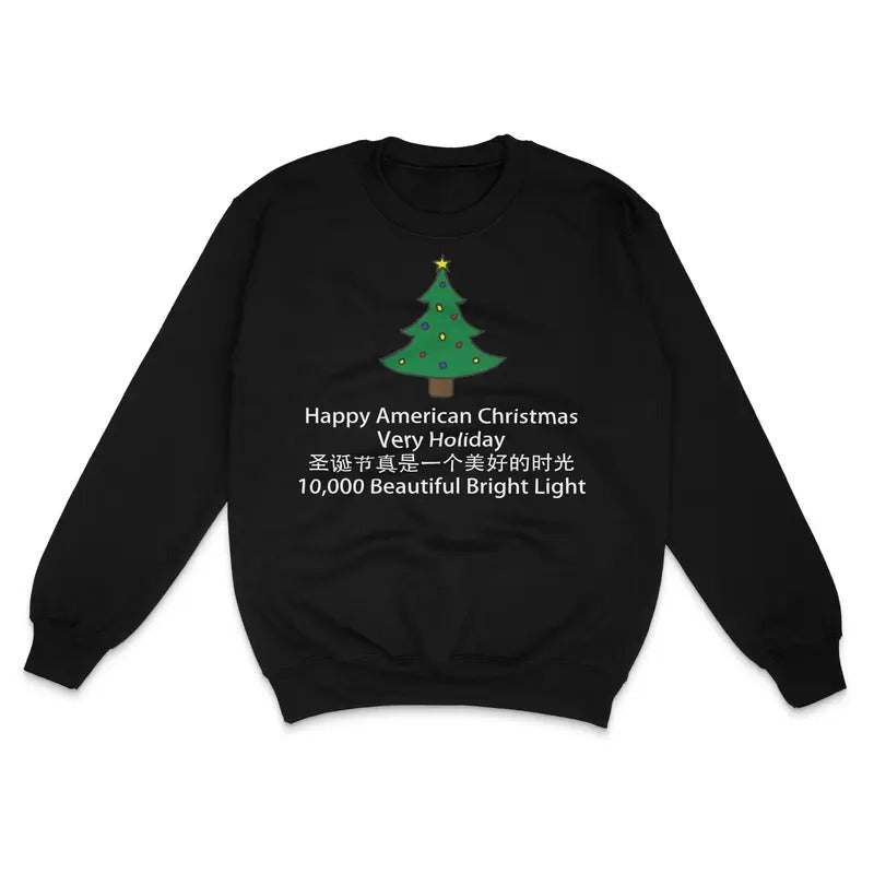 Happy American Christmas Sweater Custom Printed Sweatshirt T-Shirts, Hoodie | UrbanDripWear.com