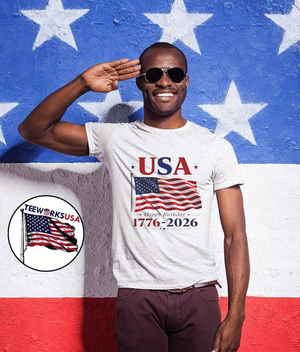 Happy Birthday USA 1776 2026 Patriotic American Flag shirt