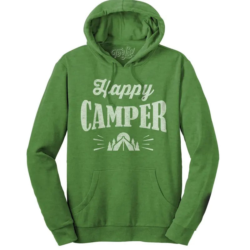 Happy Camper Hooded Sweatshirt - Green T-Shirts, Hoodie | UrbanDripWear.com