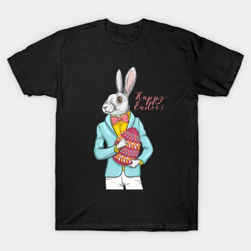 Happy Easter rabbit hipster with egg T-Shirt Hoodie, Sweatshirt | UrbanDripWear.com