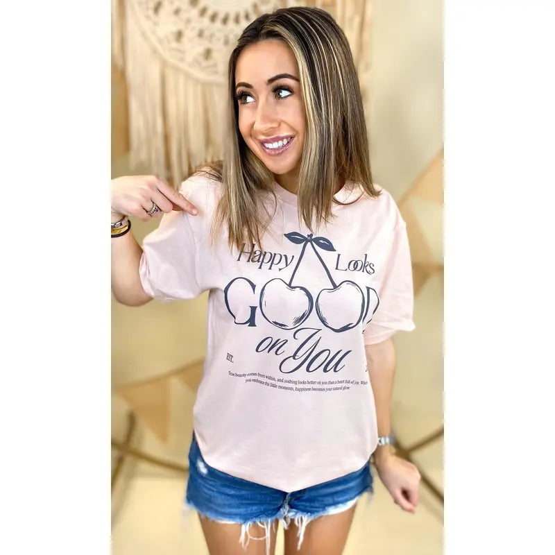 Happy Looks Good On You Graphic T-Shirt Hoodie, Sweatshirt | UrbanDripWear.com