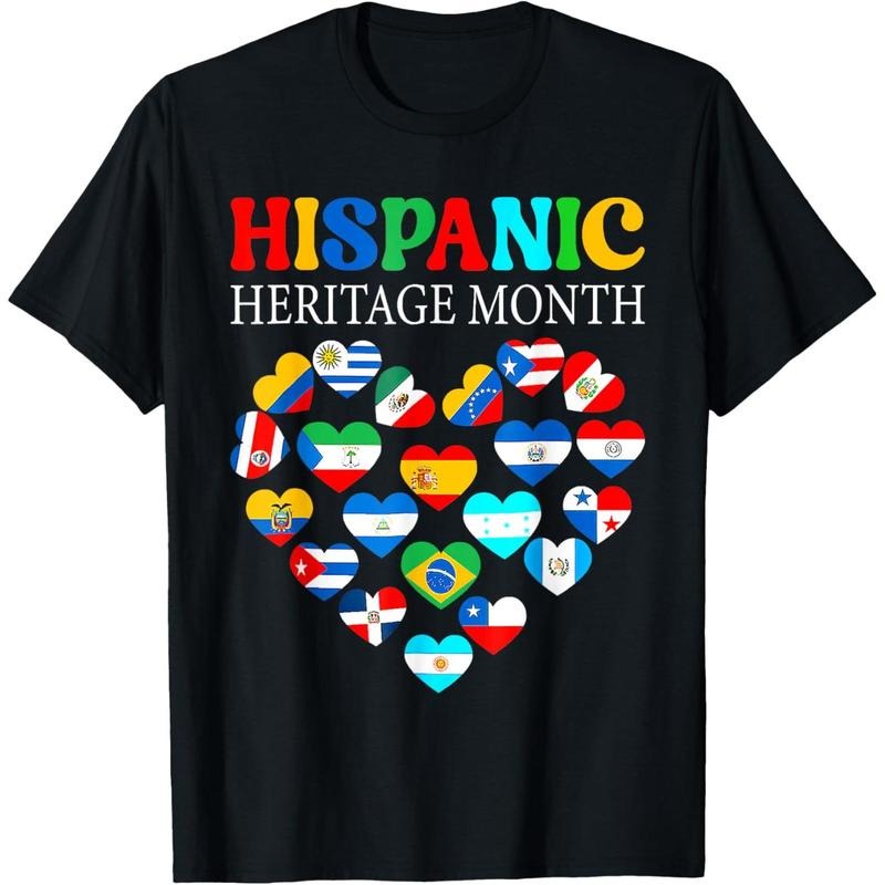 Happy National Hispanic Heritage Month All Countries Heart T-Shirt made in usa Hoodie, Sweatshirt | UrbanDripWear.com
