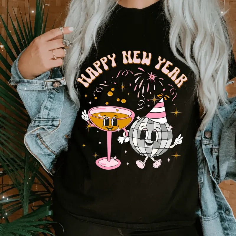 Happy New Year Unisex Shirt - Cute Holiday Graphic Tee, Casual Unisex T-Shirt. Available in Short Sleeve, Raglan, and...