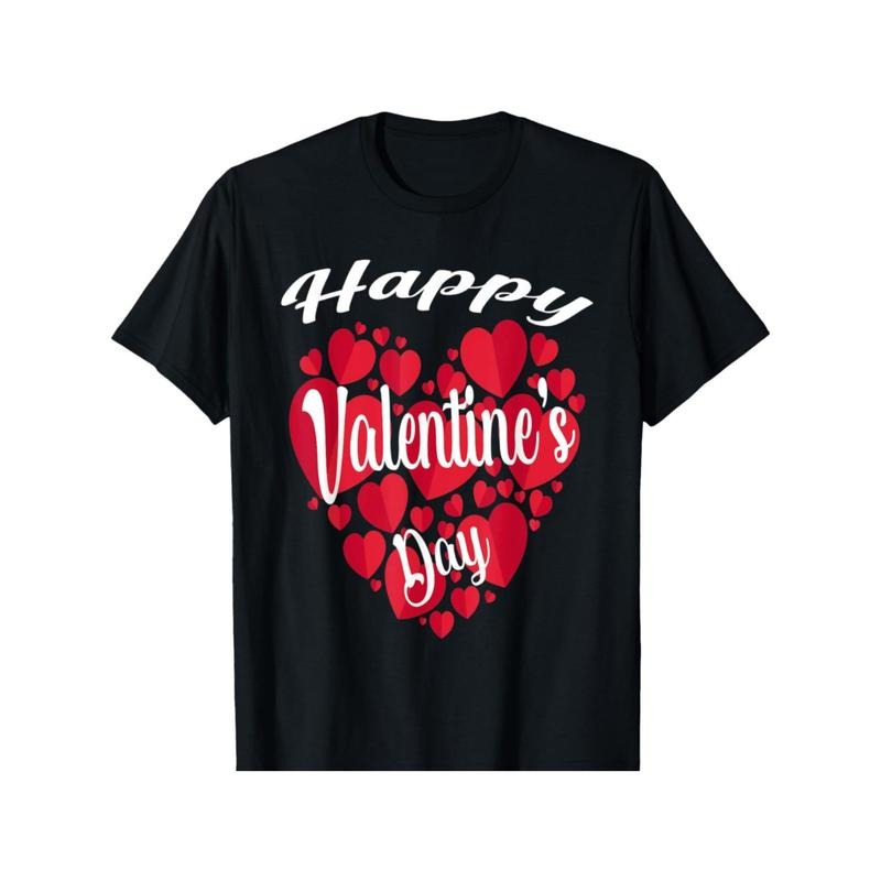 Happy Valentines Day Couples Matching Red Hearts T-Shirt made in usa Hoodie, Sweatshirt | UrbanDripWear.com