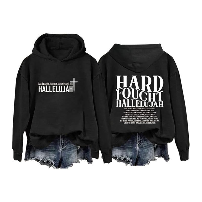Hard Fought Hallelujahs Hoodie Casual Street Style Fleece Pullover Hooded Sweatshirt Tops Trendy for Women for Men,...