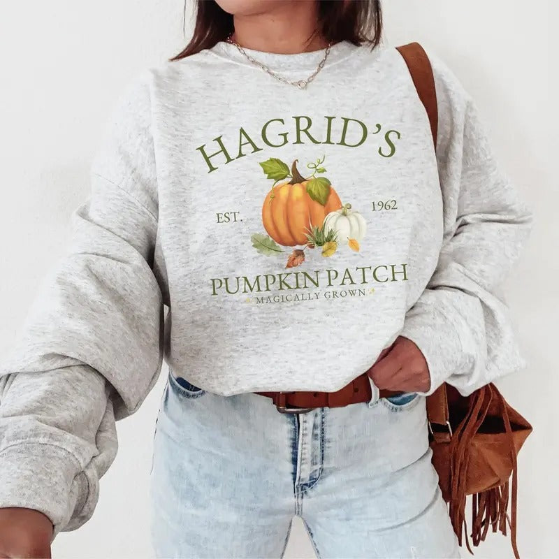 Hargid's Pumpkin Patch Shirt Pumpkin Farm Crewneck Sweatshirt Potter Book Christmas Birthday Gift Potterhead Fan Autumn...