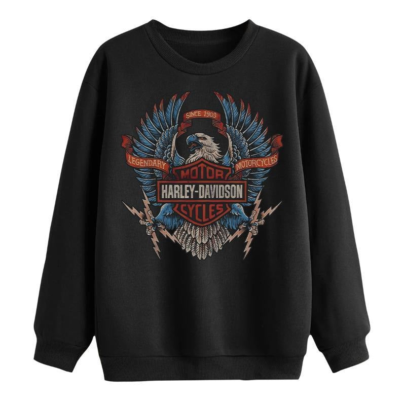 Harly-davids0n Sweatshirt, Electric Vintage 90s Graphic Style Sweatshirt, Unisex Sweatshirt, Motorcycle Tee, 2024...