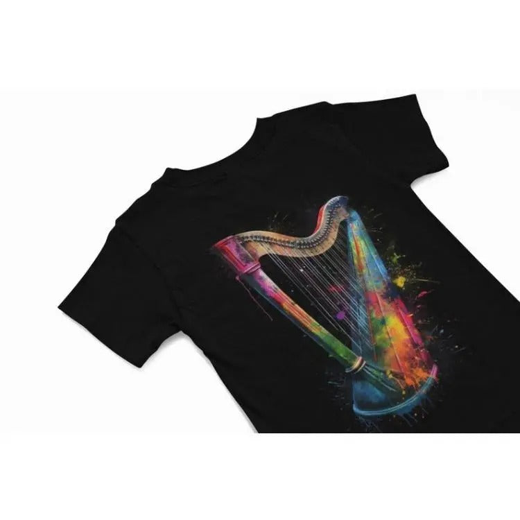Harp t shirt - Colourful Graffiti T Shirts - Music instrument Graphic Shirt - Music t shirt - Music Gift