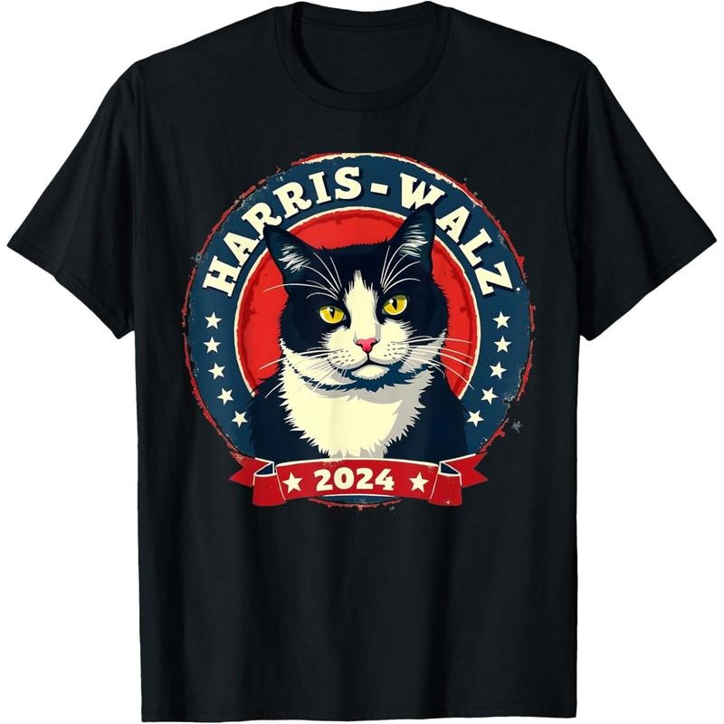Harris Walz 2024 Funny Cat Election Kamala Harris Tim Waltz T-Shirt made in usa Hoodie, Sweatshirt | UrbanDripWear.com