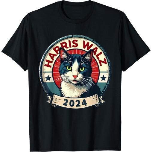 Harris Walz 2024 Funny Cat Election Kamala Harris Tim Waltz T-Shirt Hoodie, Sweatshirt | UrbanDripWear.com