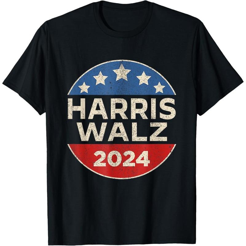 Harris Walz 2024 Kamala Harris Tim Waltz Vintage Button T-Shirt made in usa Hoodie, Sweatshirt | UrbanDripWear.com