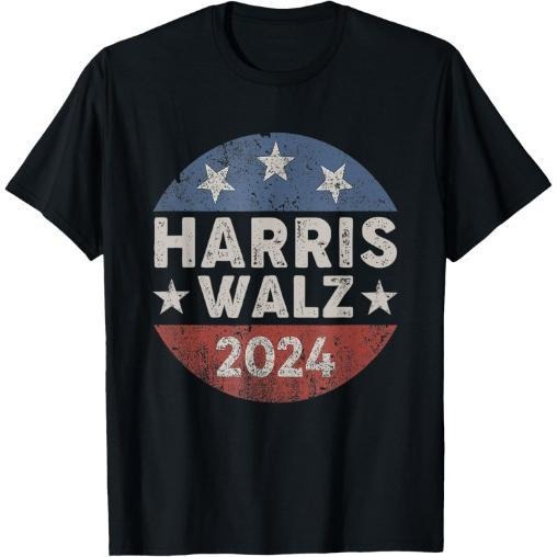 Harris Walz 2024 Vintage Button Kamala Harris Tim Walz T-Shirt made in usa Hoodie, Sweatshirt | UrbanDripWear.com