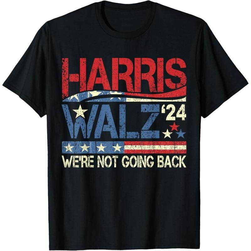Harris Walz We're Not Going Back T-Shirt black - M Hoodie, Sweatshirt | UrbanDripWear.com