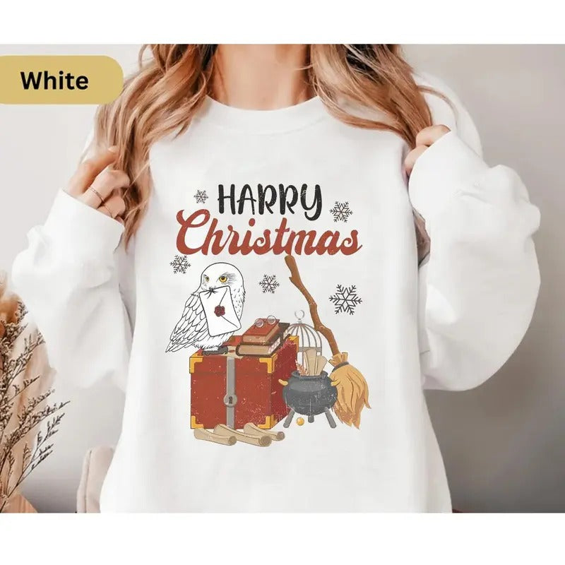 Harry Christmas Sweatshirt, Magical HP Fan Tee, Perfect Holiday Gift, Cozy Winter shirt Hoodie | UrbanDripWear.com