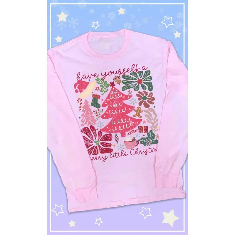 Have Yourself A Merry Little Christmas Graphic Long Sleeve T-Shirt Hoodie, Sweatshirt | UrbanDripWear.com