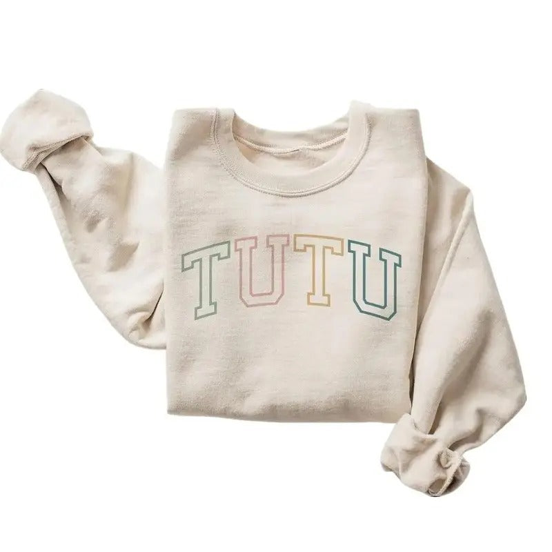 Hawaiian Grandma Sweatshirt - Tutu Outline - Gift For Grandma