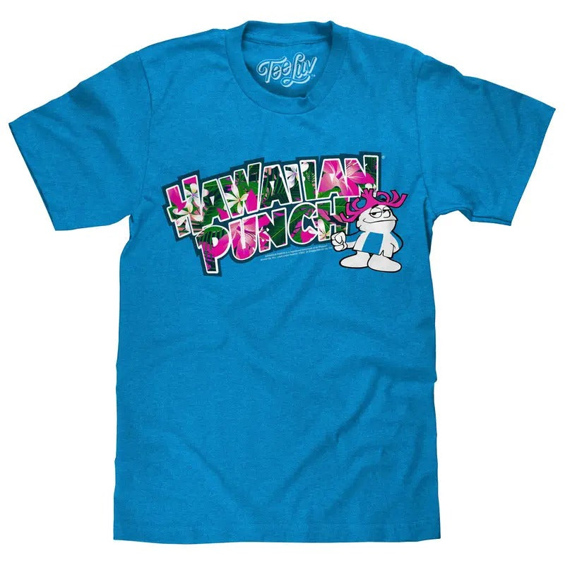 Hawaiian Punch Floral Print T-Shirt - Blue Hoodie, Sweatshirt | UrbanDripWear.com