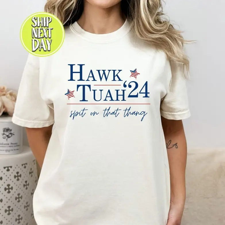 Hawk Tuah 24 Funny T-shirt,Hawk Tuah 2024 Sweatshirt Hoodie | UrbanDripWear.com