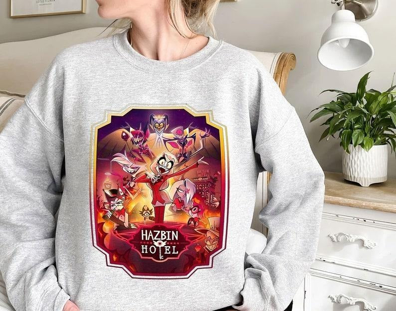 Hazbin Hotel Characters Sweatshirt, Helluva Boss Sweaters T-Shirts, Hoodie | UrbanDripWear.com