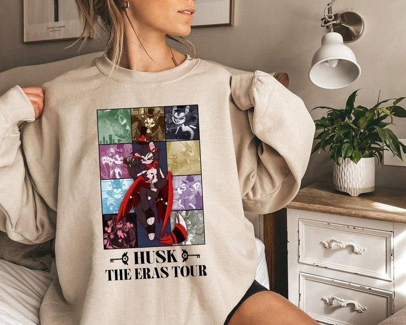 Hazbin Hotel Husk Eras TourHazbin Hotel Characters Sweatshirt T-Shirts, Hoodie | UrbanDripWear.com