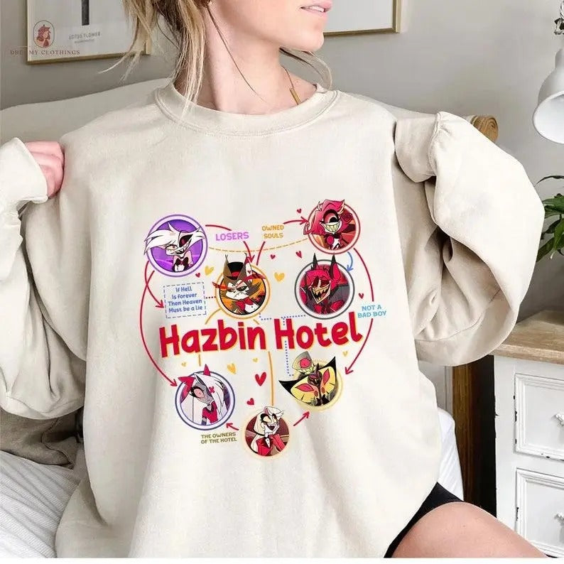 Hazbin Hotel Husk Vaggie Niffty Sir Pentious Unisex Sweatshirt T-Shirts, Hoodie | UrbanDripWear.com
