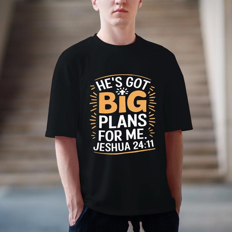 He's Got Big Plans For Me Shirt Pure Cotton Fabric Casual Streetstyle Crew Neck Short Sleeve T-Shirt Trendy Tops for...