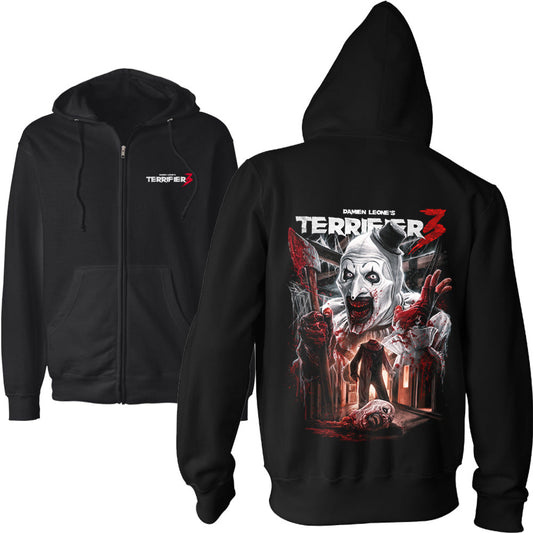 Terrifier 3 Heads Will Roll Zip Hoodie