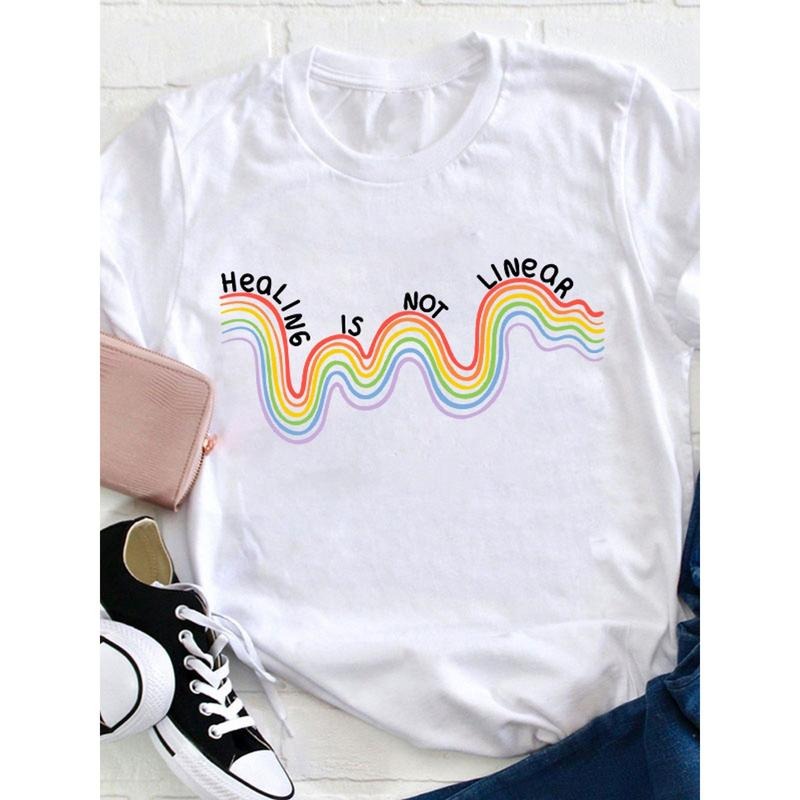 Healing Is Not Linear Teacher T Shirt, Loose, Women'S Casual Round Neck T-Shirt Hoodie, Sweatshirt | UrbanDripWear.com