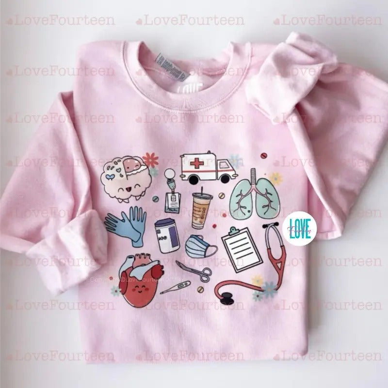 Healthcare Essentials Crewneck Sweatshirt, sweatshirt hot trend T-Shirts, Hoodie | UrbanDripWear.com