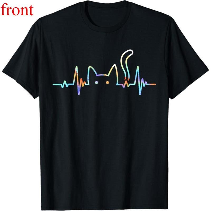 Heartbeat Cat Lover Animal Silhouette Cute Cat T-Shirt for Men and Women Hoodie, Sweatshirt | UrbanDripWear.com