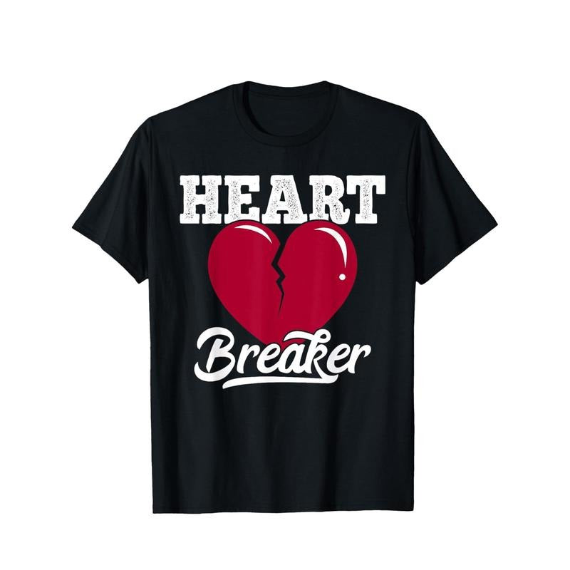 Heartbreaker Funny Valentines Day Novelty Graphic Printed Tee, Short Sleeve Boys Valentine'S Day T-Shirt for Boyfriend Bf...