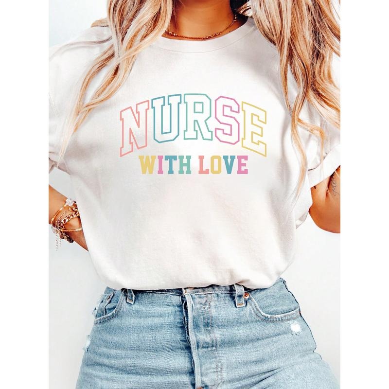 Heartwarming and Professional T - Shirt: Celebrate Nursing with the "NURSE WITH LOVE" Design